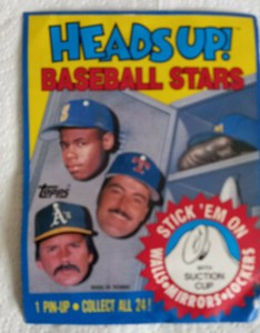 1990 Topps Heads Up Baseball Stars, Complete 24 Card Set, inc Packets & Wax Box
