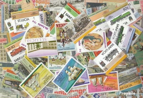 St. Lucia Stamps 500 different stamps Cover