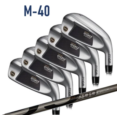PRGR MENS HI-COR SUPER egg IRON SET #7, 8, 9, P, A  M-40 STIFF-REGULAR FLEX 5PCS - Image 1 of 4