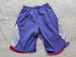 Nike Jordan Shorts Ragazzo Extra Large 13-15 Viola Grigio Rosso Volo Grafica Maglia - Foto 1 di 11