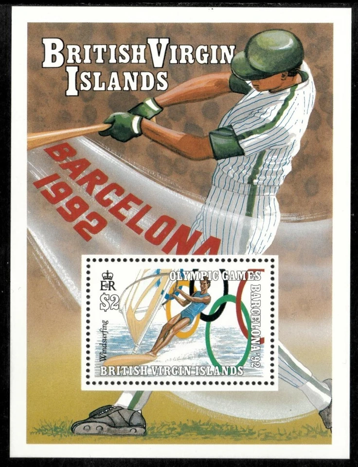 BVI 1990 - Juegos Olímpicos - Hoja de estampillas de recuerdo - Scott #687 - MNH Foto 1 de 1