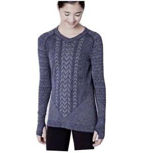 Ivivva by Lululemon Girls Charcoal Gray Glacier Air Long Sleeve Athletic Top 14 - Picture 1 of 6