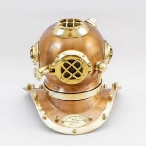 Mini casco subacqueo ottone stile vintage US Navy Mark IV diver articolo regalo - Foto 1 di 6