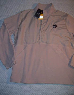 Chaqueta Pullover Notre Dame Under Armour 1/2 Snap Manga Larga Tostada Grande Nueva con Etiquetas Para Hombre Foto 1 de 4