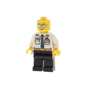 1x Lego Minifigure Town Airport Man Pilot Shirt Tie ID 60101 air049