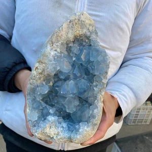 12 Pfund natürliche blaue Celestit Geode Quarz Kristall Mineral Probe Heilung - Bild 1 von 8