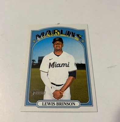 2021 Topps Heritage High Numbers # 708 Lewis Brinson Miami Marlins - Image 1 of 2
