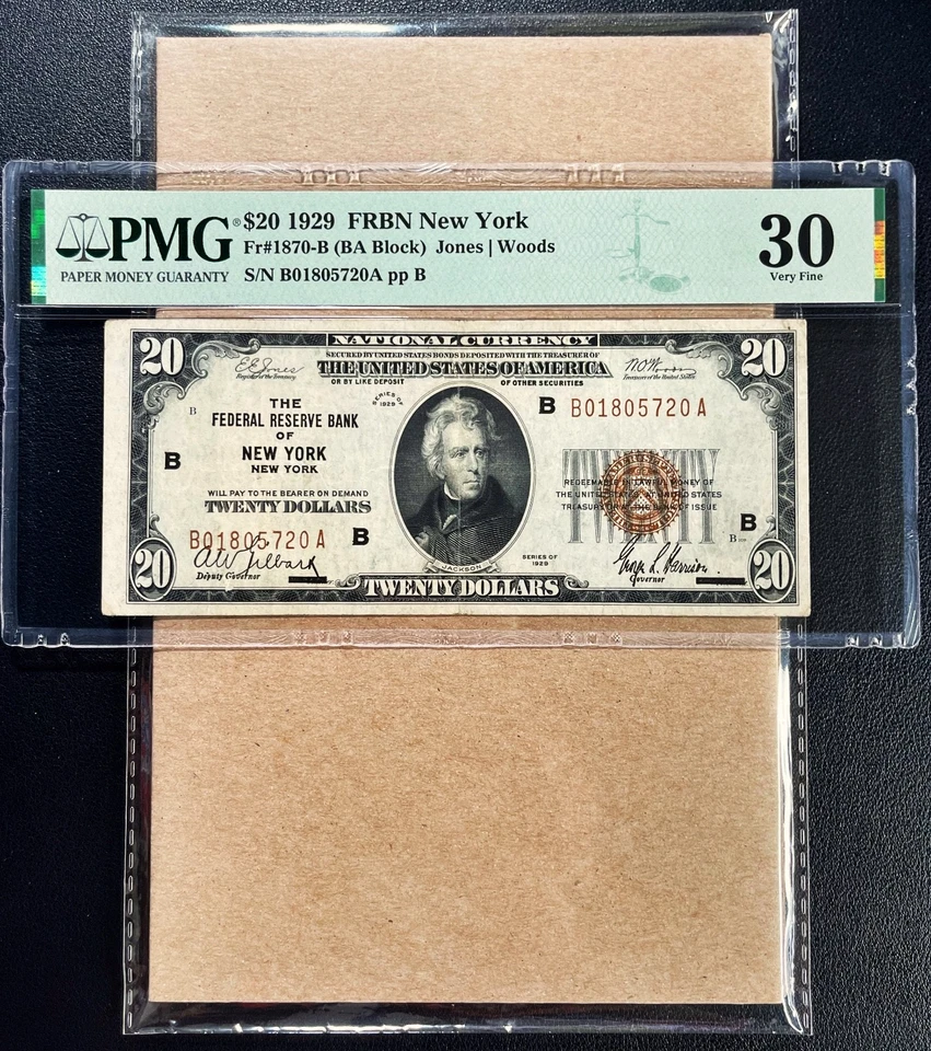 Fr. 1870-B 1929 $20 Federal Reserve Bank Note NEW YORK PMG 30 - VF - Image 1 of 2