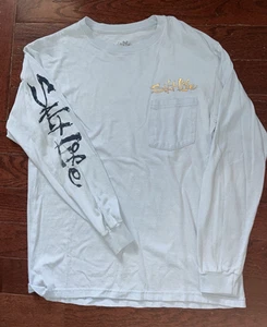 Camiseta gráfica de algodón manga larga azul claro SALT LIFE para hombre talla M - Imagen 1 de 9