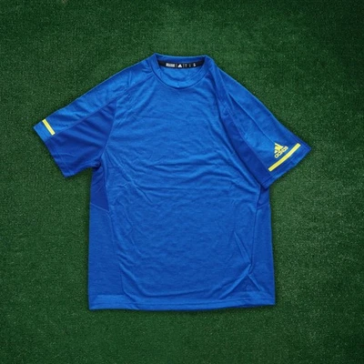 Adidas Climalite Men's Blue Gold Game Built Performance T-Shirt - Image 1 of 4