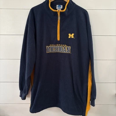 Vintage NCAA Michigan Wolverines Quarter Zip Men  XL Fleece Pullover Longsleeve - Image 1 of 4