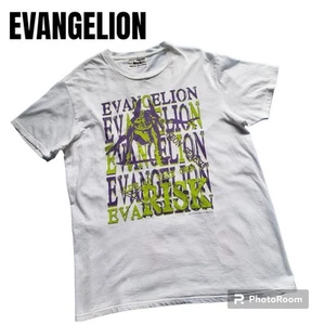Evangelion Risk Collab T-Shirt Unisex Crew Black Vintage 2010s Used - Picture 1 of 10