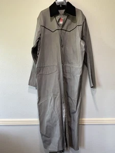 VTG Trail Duster Jacket Mens Medium Gray Canvas Gammon Western Wear NOTES #8896 - Picture 1 of 20