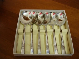 VINTAGE PRIESTLY & MOORE SILVER PLATE A1 DESSERT SPOONS HAMILTON PATTERN - Picture 1 of 5