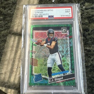 2023 Panini Donruss Optic CJ C.J. Stroud Green Velocity RC Texans PSA 9 - Bild 1 von 4