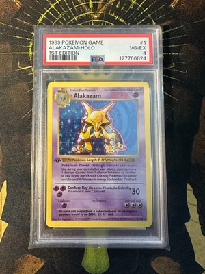 Pokemon Alakazam 1/102 Base Set 1st Edition Shadowless Holo Vintage PSA 4 - Image 1 of 2