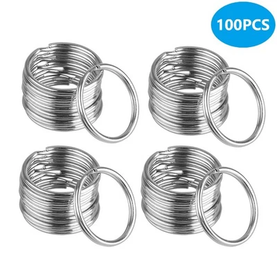 100packs Flat Key Rings 1 Inches Flat Key Rings Metal Keychain Rings Split Key - Image 1 of 4