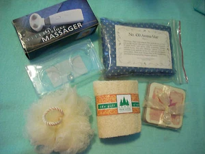 Glass Double Votive Candle Holder Aroma Mat Massage Coasters Loofah Sponge Spa - Picture 1 of 6