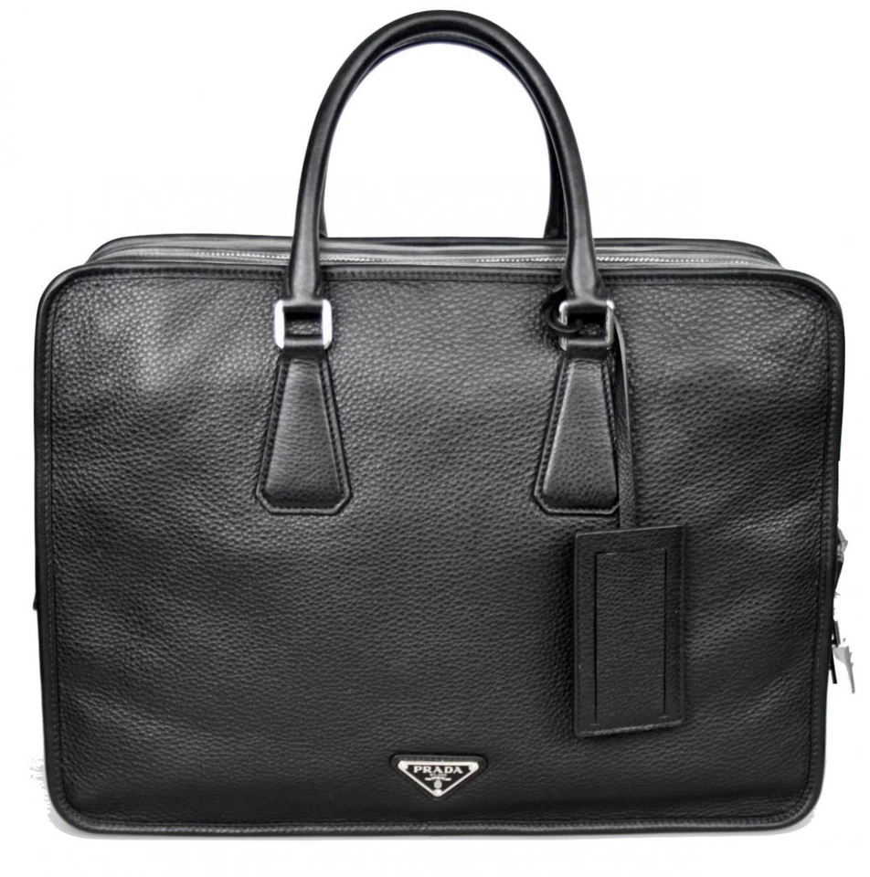 AUTH LUXURY PRADA WEEKENDER BRIEFCASE BAG 2VA056 BLACK