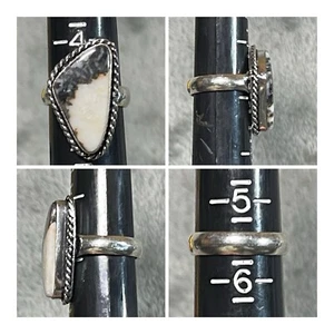 ¡Anillo de piedras preciosas de jaspe de plata de ley 925!! Talla 5,5 - Imagen 1 de 11