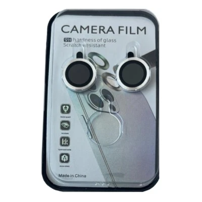 For iPhone 15 / 15 Plus Camera Lens Cover Protector 9H Hardness Silver - Image 1 of 4