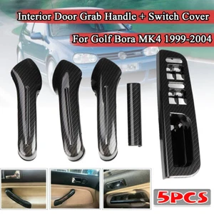 5pcs RHD Carbon Door Grab Handle Cover Switch Panel For VW Passat Golf Jetta MK4 - Picture 1 of 13