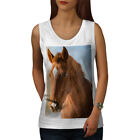 Wellcoda Pferd süßes Tiergesicht Damen Tank Top, Pony Sport Shirt