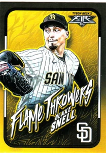 2022 Topps Fire Flame Throwers BLAKE SNELL San Diego Padres Insert FT-15 - Bild 1 von 1