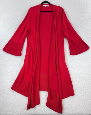 Foxcroft Cardigan Sweater Womens Plus Size 3X Red Long Sleeve Longline Knit Soft - Image 1 of 4