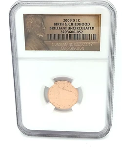 NGC 2009-D Brilliant Uncirculated birth and childhood LINCOLN PENNY Cent 1c PNG - Picture 1 of 3