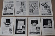 1924-25 CAMPBELL’S SOUP advertisements x8, soup cans & bowls of soup