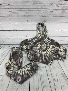 Art Class Girls 2 Piece Set Size 7/8 Medium Grey Pink Yellow Tie Dye Pant Set - Picture 1 of 5