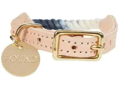 Found My Animal L92529 Black/White Ombre Cotton Rope Cat and Dog Collar Size S - Image 1 of 4