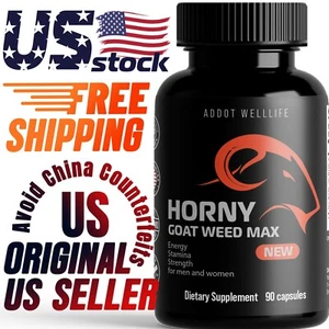 Horny Goat Weed 90 Capsules 1590mg with Maca Root Extract, Ginseng, Saw Palmetto - Picture 1 of 9