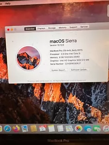 MacBook Pro (13" Late 2011) Intel Core i5 2.4GHz 500GB HDD 4GB RAM High Sierra - Picture 1 of 5
