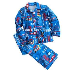 DISNEY STORE MICKEY MOUSE ~JUEGO DE REGALO DE PIJAMA DE FRANELA PARA NIÑOS~ TALLA 2T - Imagen 1 de 3