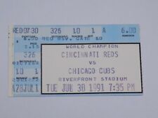 Cincinnati Reds v Chicago Cubs MLB Old Baseball Vintage Ticket Stub July 30 1991