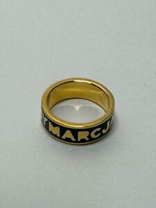 MARC BY MARC JACOBS LOGO BAND RING! Size 7 - Blue & Gold Enamel :)
