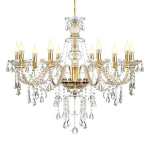 10 armig Deckenleuchte Glas Hängelampe Lampe Kronleuchter Lüster Hängeleuchte - Bild 1 von 14