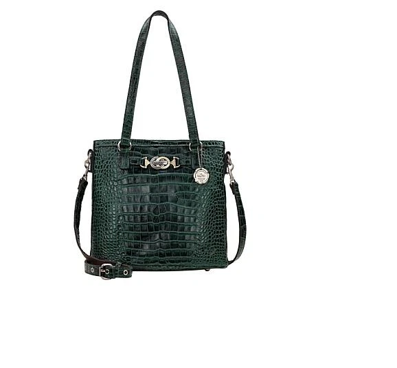 Patricia Nash Leopard Lundy Leather Convertible Crossbody Tote 10th Anniversary