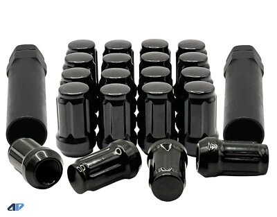 20 tuercas de afinador estriadas negras 12x1,25 para Nissan Infiniti Scion FR-S con 2 teclas Foto 1 de 4