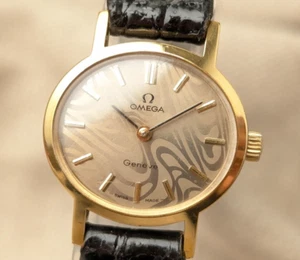 Reloj OMEGA Geneve esfera especial dorado cuerda manual damas vintage 23 mm - Imagen 1 de 14