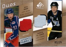 2008-09 SP Game Used Duo Patches #AF2NS Martin St. Louis Rick Nash Jersey /25