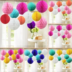 Time to Sparkle 12 Mixed Sizes PAPER HONEYCOMB BALLS Tissue Wedding Party Decor - Picture 1 of 23