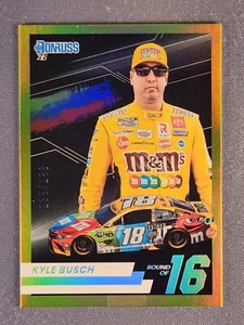 2022 Donruss Nascar Round of 16 #R4 Kyle Bush Holo Yellow /199 SSP Rare - Picture 1 of 2
