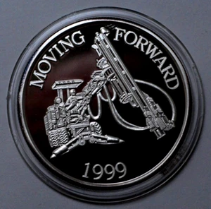 1999 MOVING FORWARD 1 Oz 999 Silver Round 1876-1999 Homestake Mine Rare Limited - Picture 1 of 6