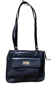 TR Bently Womens Shoulder Bag Purse Black Faux Leather Great Preowned Condition - Picture 1 of 7