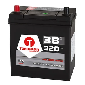 Autobatterie 12V 38Ah 320A/EN Dünnpol Japan Asia + Pluspol links Batterie 53522 - Bild 1 von 2