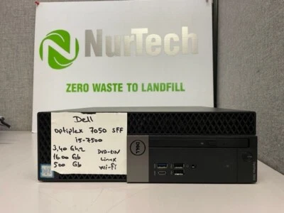 Dell OptiPlex 7050 SFF  Intel I5 7500 3.40Ghz 16GB 500GB WIFI DVDRW Linux - Image 1 of 4