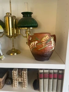 Vintage Roseville USA Jardiniere braun Freesie Keramik um 1945 #4-8" B - Bild 1 von 6